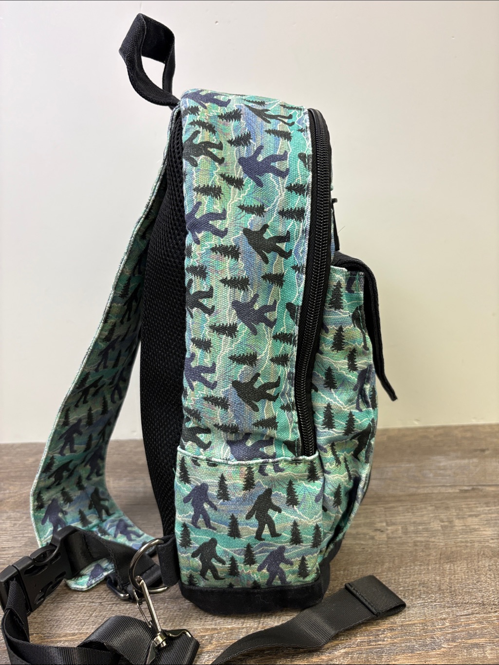 Sipsey Wilder Bigfoot Mini Backpack Sling Bag Sasquatch Print Crossbody — image 4 of 8
